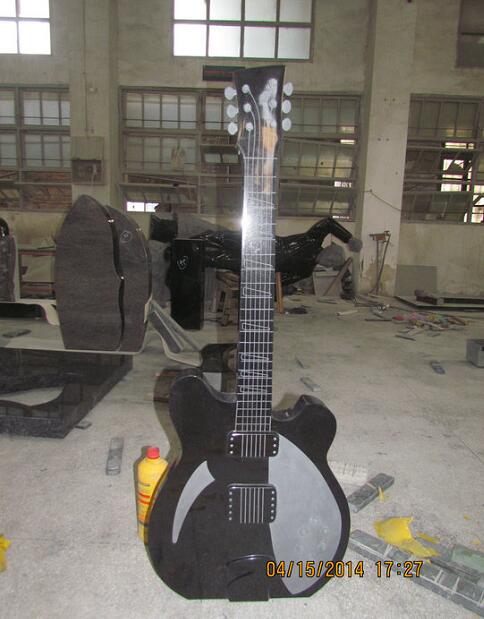 Shangxi Black Granite Guitar Sculpture