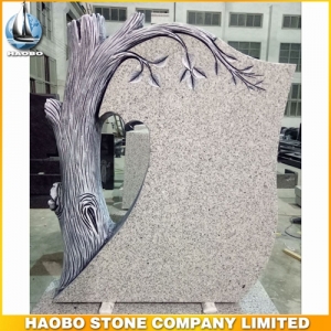 Carved Tree G603 Granite Tombstone