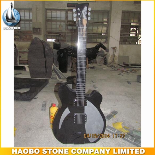 Hand Carved Shanxi Black Granite Guitar Designs