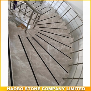 Polished Flash Grey Marble Stairs Manufacturer